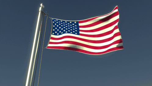 American Flag Flying in Wind