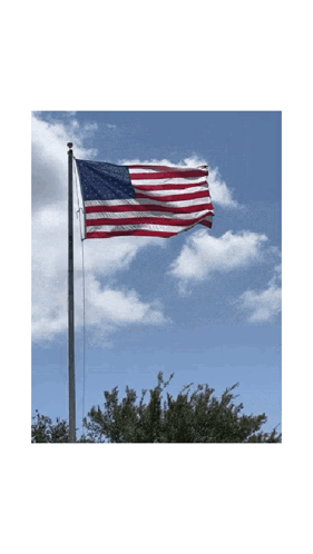 American Flag Flying in Wind