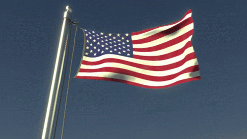 American Flag Flying in Wind