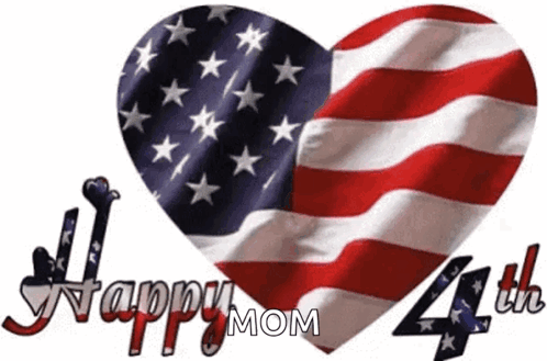 American Flag Heart Happy Mom