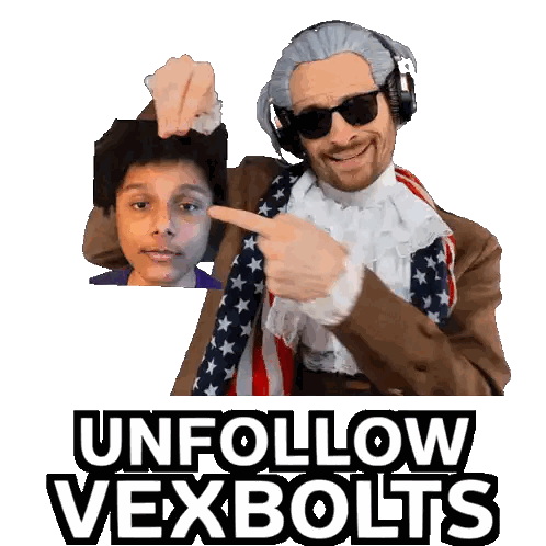 American Flag Man Pointing Unfollow Vexbolts
