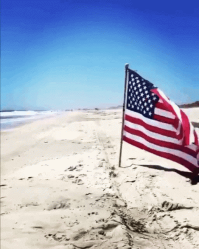American Flag On Beach GIF