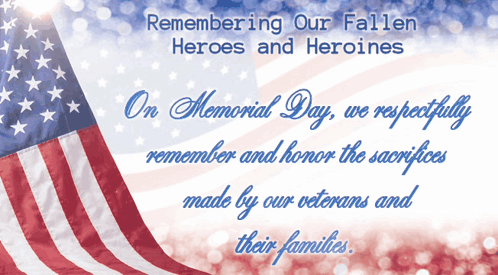 American Flag Remembering Our Fallen Heroes and Heroines