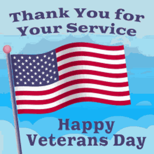 American Flag Thank You For Your Service Happy Veterans Day
