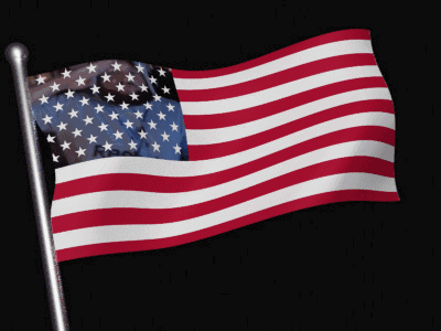 American Flag Waving in Wind