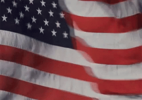 American Flag Waving in Wind