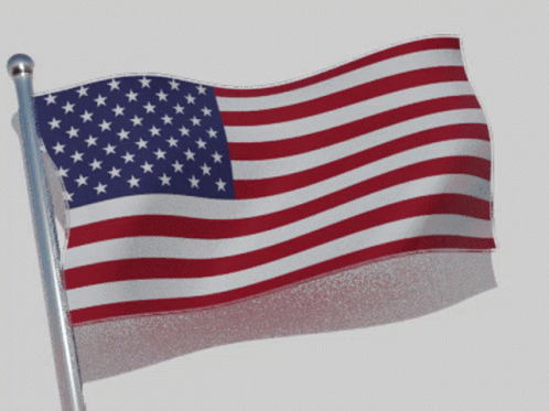 American Flag Waving on Pole