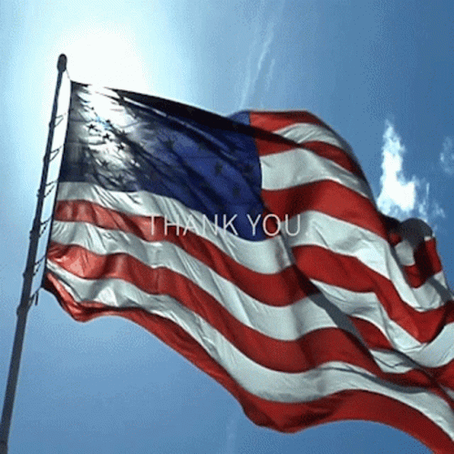 American Flag Waving Thank You