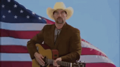 American Flag Waving Usa Cowboy GIF