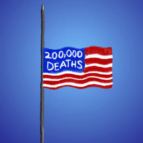 American Flag With 200,000 Deaths