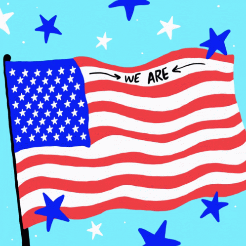 American Flag with We Are