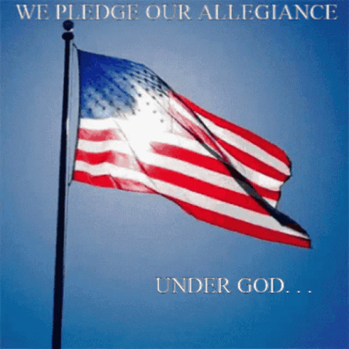American Flag With We Pledge Our Allegiance Under God
