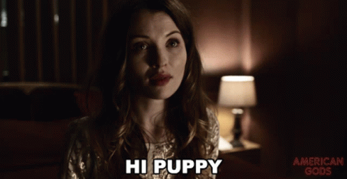 American Gods Laura Moon Hi Puppy GIF