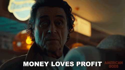 American Gods Mr Wednesday Money Loves Profit GIF