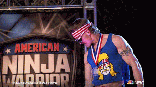 American Ninja Warrior Working Out GIF