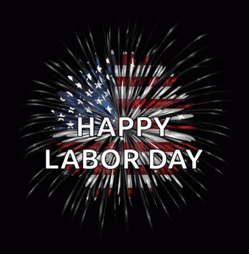 American Themed Fireworks Good Morning Happy Labor Day GIF