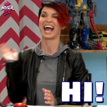 American Youtuber Pamela Horton Waving Hello Meme GIF