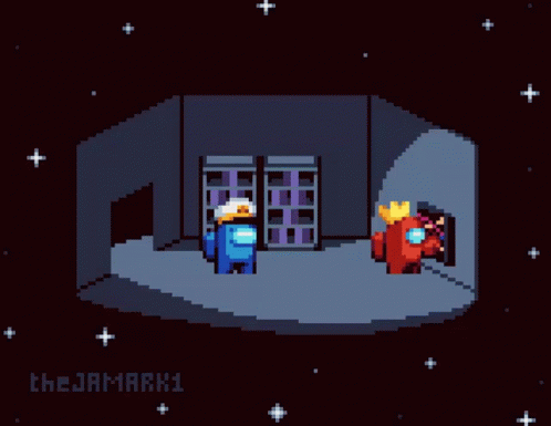 Among Us Blue Impostor Kill Attempt GIF