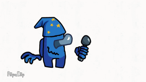 Among Us Blue Wizard GIF