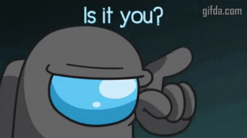Among Us Character Black Is It You In The Mirror GIF