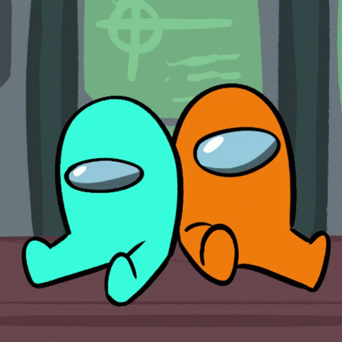 Among Us Character Blue Kissing Orange GIF