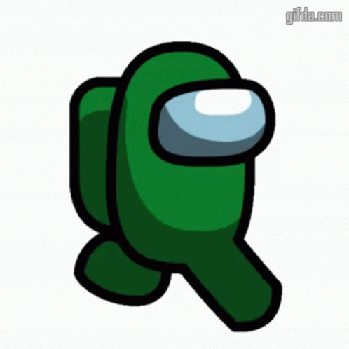 Among Us Character Green Walking GIF