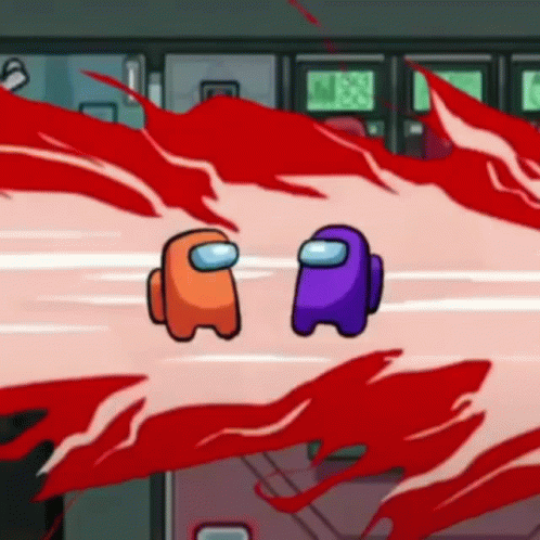 Among Us Character Orange Smacking Purple GIF