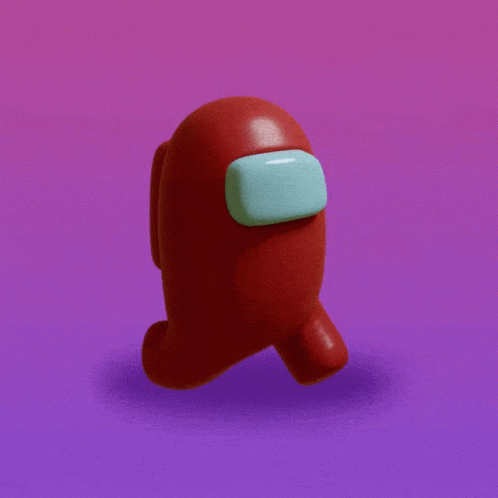Among Us Character Red Walking Loop GIF