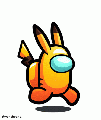 Among Us Character Yellow As Pikachu GIF