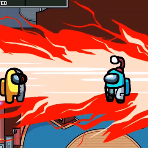 Among Us Characters with Red Flames