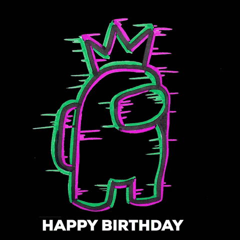 Among Us Happy Birthday Glitch Meme GIF