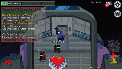 Among Us Kill Then Dead Body Reported GIF