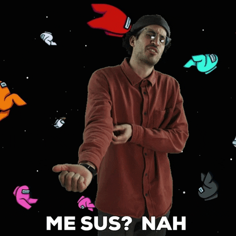 Among Us Man Denying Sus Meme GIF