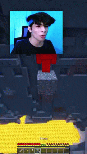 Among Us Minecraft Red Impostor Kill Streamer GIF
