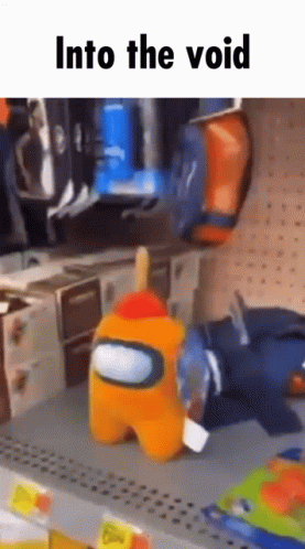 Among Us Plush Thrown Away Meme GIF