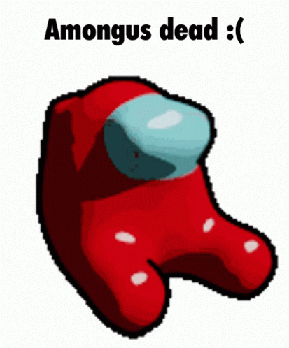 Among Us Red Character Kill By Swallowing GIF