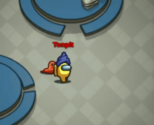 Among Us Yellow Impostor Kill At Cafeteria GIF