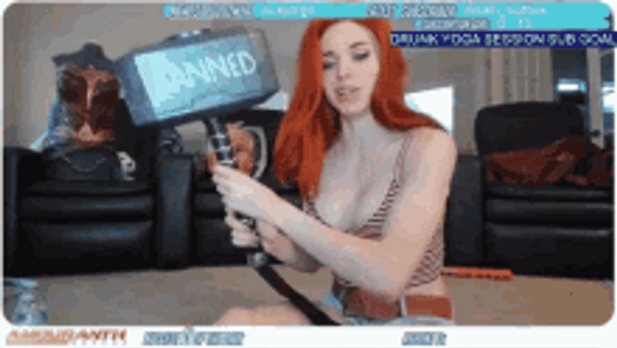 Amouranth Ban Hammer Twitch Streamers GIF