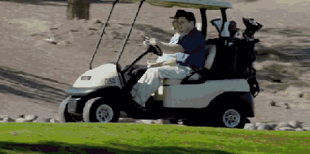 Amphibious Golf Cart In Golf Course GIF