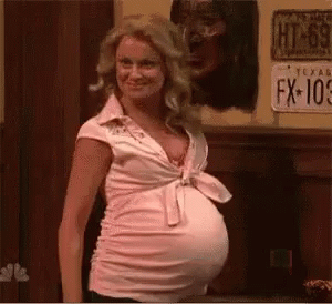 Amy Poehler Dancing Pregnant Belly Out GIF