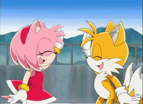 Amy Rose And Miles High Five GIF