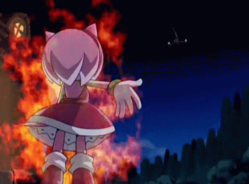 Amy Rose Burning In Fire GIF