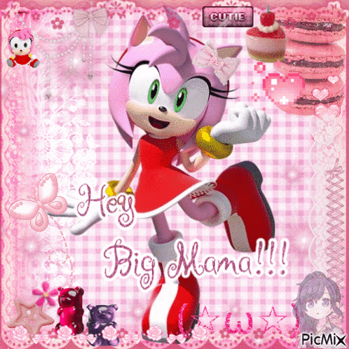 Amy Rose From Sonic Says Hey Big Mama GIF