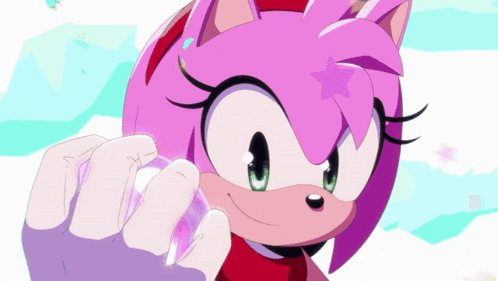 Amy Rose Sonic Holding Purple Object