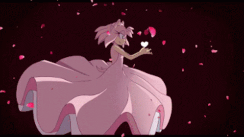 Amy Rose Wears Pink Dress GIF
