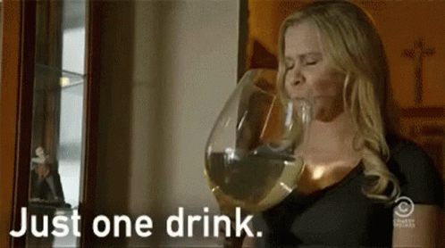 Amy Schumer Drinking Wine Just One Drink GIF