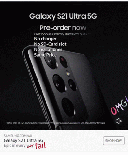 An Ad For A Galaxy S21 Ultra 5G Phone GIF