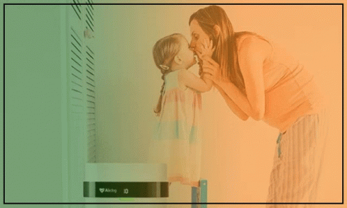 An Ad For An Air Purifier For Smoke Shows A Woman And Child Kissing GIF