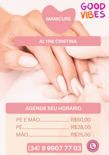 an ad for good vibes manicure with a phone number