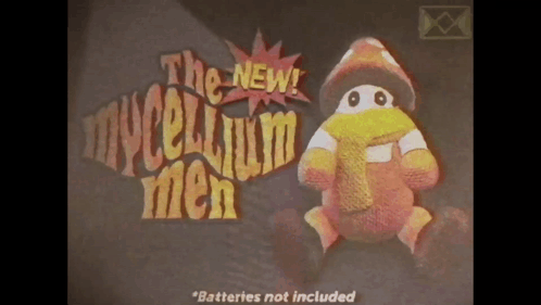 an ad for the new mycelium men shows a stuffed mushroom